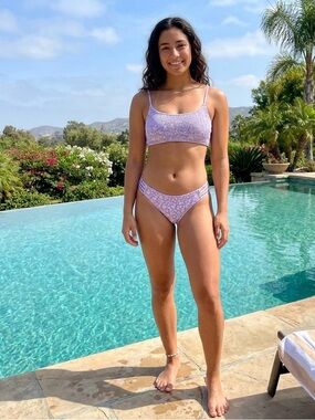 New! Cyn & Luca Floral Smocked Bikini Set Size Large